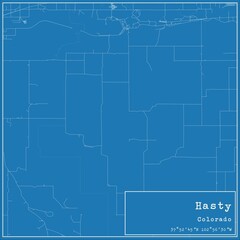 Blueprint US city map of Hasty, Colorado.
