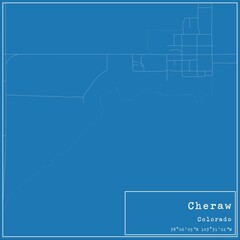 Blueprint US city map of Cheraw, Colorado.