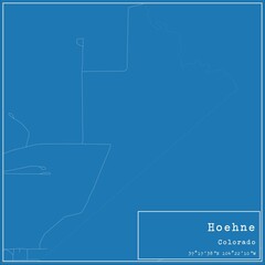 Blueprint US city map of Hoehne, Colorado.