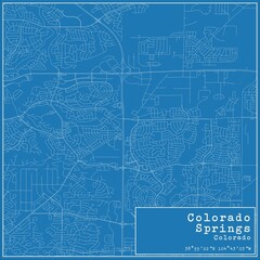 Obraz premium Blueprint US city map of Colorado Springs, Colorado.