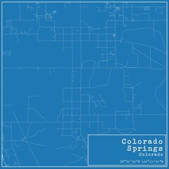 Fototapeta premium Blueprint US city map of Colorado Springs, Colorado.