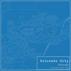 Blueprint US city map of Colorado City, Colorado.