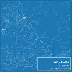 Blueprint US city map of Aguilar, Colorado.