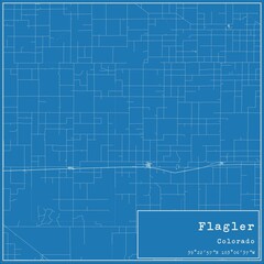 Blueprint US city map of Flagler, Colorado.