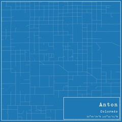 Blueprint US city map of Anton, Colorado.