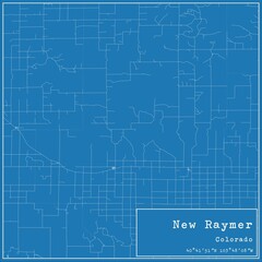 Blueprint US city map of New Raymer, Colorado.