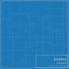 Blueprint US city map of Lindon, Colorado.