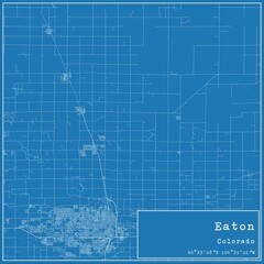 Blueprint US city map of Eaton, Colorado.