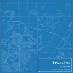 Blueprint US city map of Brighton, Colorado.