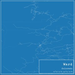 Blueprint US city map of Ward, Colorado.