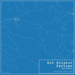 Obraz premium Blueprint US city map of Hot Sulphur Springs, Colorado.