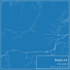 Blueprint US city map of Empire, Colorado.