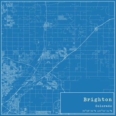 Blueprint US city map of Brighton, Colorado.