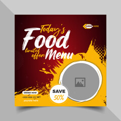 Super delicious fast food social media or Instagram post template. Food banner or poster design for online business marketing. Business branding, web ads, social media ads, social media posts.