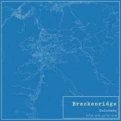 Blueprint US city map of Breckenridge, Colorado. - obrazy, fototapety, plakaty