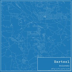 Blueprint US city map of Hartsel, Colorado.