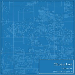 Blueprint US city map of Thornton, Colorado.