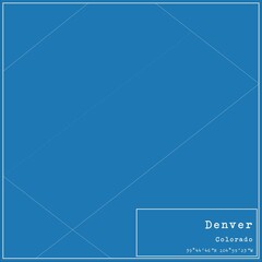 Blueprint US city map of Denver, Colorado.