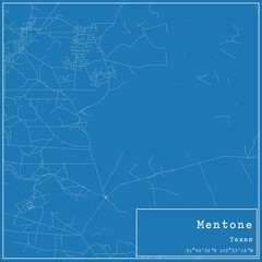 Blueprint US city map of Mentone, Texas.