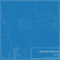 Naklejka premium Blueprint US city map of Gardendale, Texas.