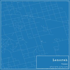 Obraz premium Blueprint US city map of Lenorah, Texas.