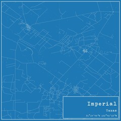 Blueprint US city map of Imperial, Texas.