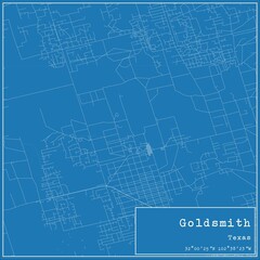 Blueprint US city map of Goldsmith, Texas.