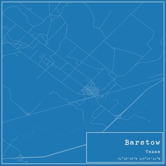Blueprint US city map of Barstow, Texas.