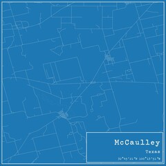 Blueprint US city map of McCaulley, Texas.