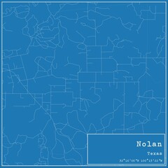 Blueprint US city map of Nolan, Texas.