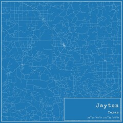 Blueprint US city map of Jayton, Texas.
