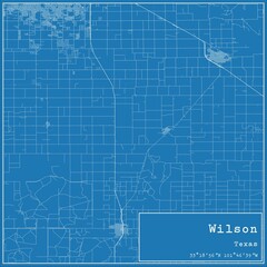 Blueprint US city map of Wilson, Texas.