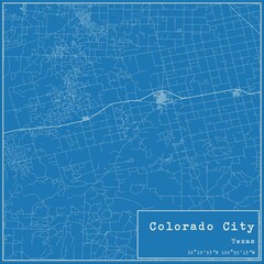 Blueprint US city map of Colorado City, Texas.