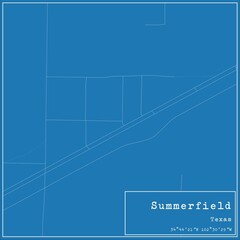 Blueprint US city map of Summerfield, Texas.