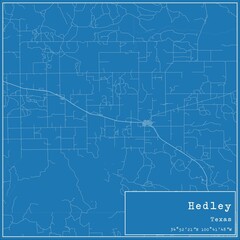 Blueprint US city map of Hedley, Texas.