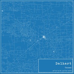 Blueprint US city map of Dalhart, Texas.