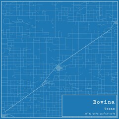 Blueprint US city map of Bovina, Texas.