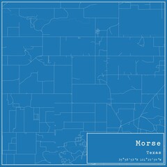 Blueprint US city map of Morse, Texas.