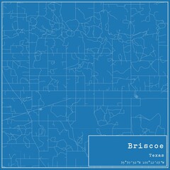 Blueprint US city map of Briscoe, Texas.