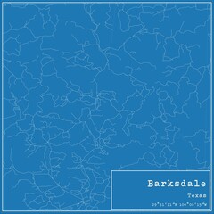 Blueprint US city map of Barksdale, Texas.
