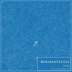 Blueprint US city map of Brackettville, Texas.