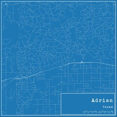 Blueprint US city map of Adrian, Texas.