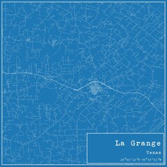 Blueprint US city map of La Grange, Texas. - obrazy, fototapety, plakaty