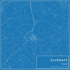 Blueprint US city map of Lockhart, Texas.