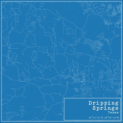 Blueprint US city map of Dripping Springs, Texas.