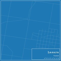 Fototapeta premium Blueprint US city map of Lasara, Texas.