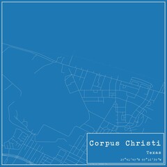 Fototapeta premium Blueprint US city map of Corpus Christi, Texas.