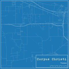 Fototapeta premium Blueprint US city map of Corpus Christi, Texas.