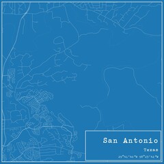 Fototapeta premium Blueprint US city map of San Antonio, Texas.