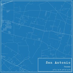 Fototapeta premium Blueprint US city map of San Antonio, Texas.